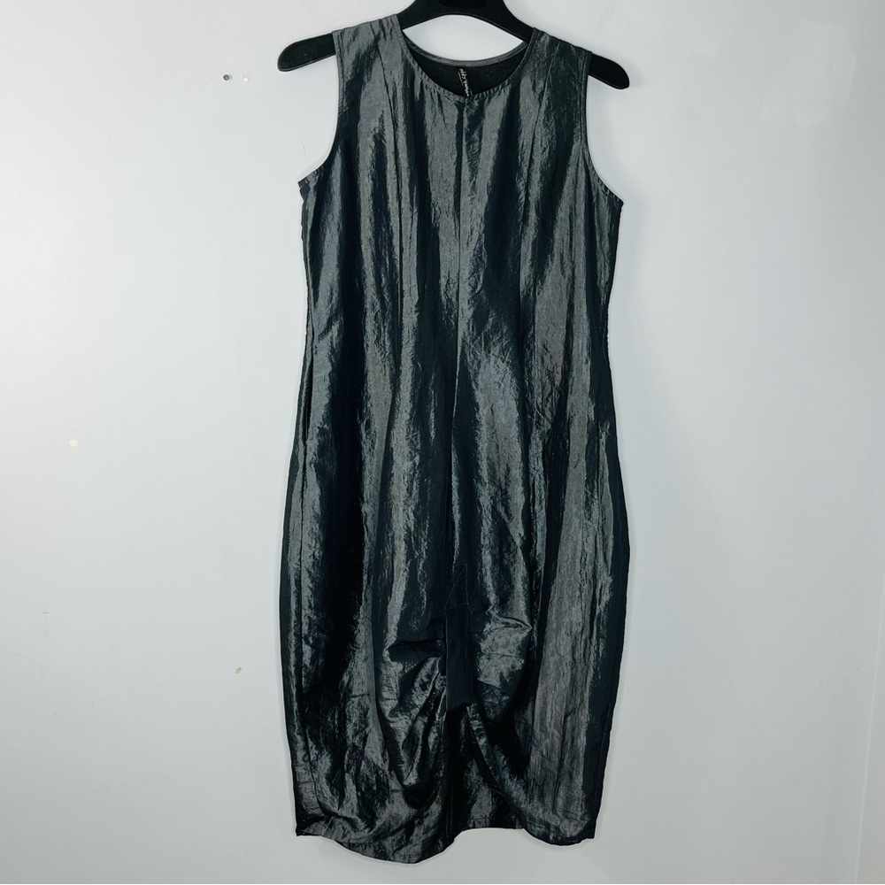 Avivit Yizhar Size 3 Women's Large Lagenlook Silver Sleeveless Bubble Dress